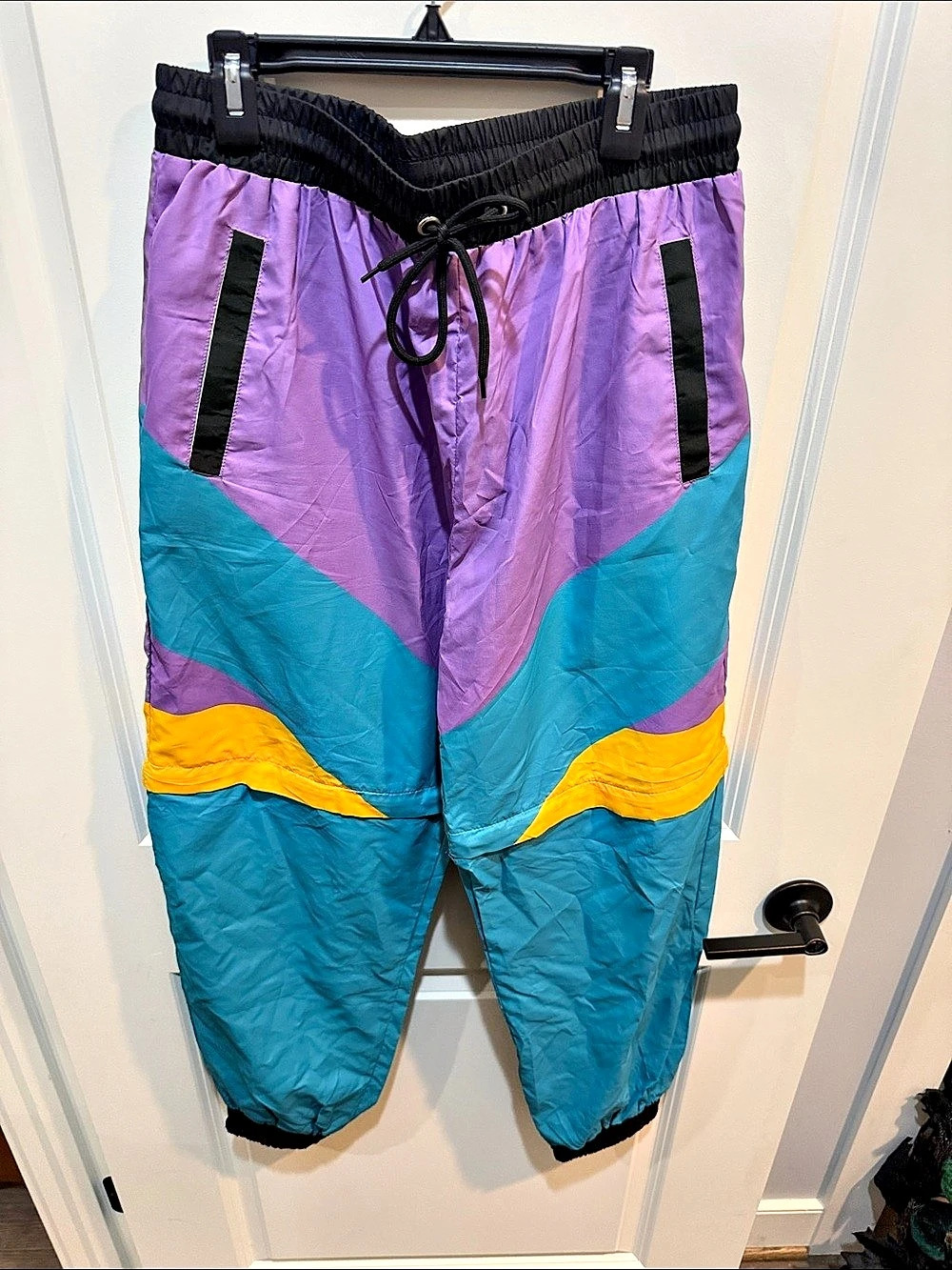 FG Color Block Nylon Cargo Pants Size Medium